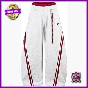 Baggy Barrel Sweatpants Elastic Waist Wide Leg Lounge Pants Unisex